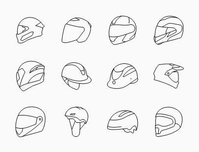 Set of Bikers Helmet