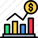 Download Business Finance Seo Web Bar Chart Profit Analysis Statistics Dollar Vector Icon Inventicons